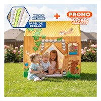 Pack2 Casa Infantil de Juegos y Diversion para Ninos 102 x 76 x 114cm Y+Papel Regalo